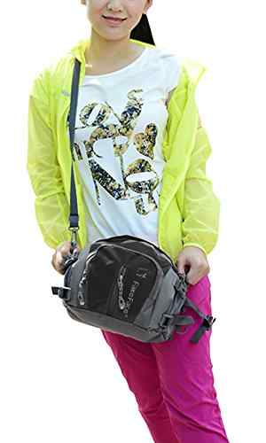 FakeFace® Nylon Wasserdichte Multifunktion-Hüfttasche Gürteltasche Rücksack Schulter Umhängetasche Brustbeutel Bauchtasche mit Flaschenhalter für Gym Camping Wandern Radfahren Reisen Bergsteigen -
