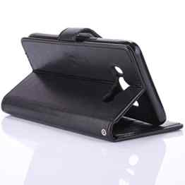 FESELE Traumfänger Lederhülle für [Samsung Galaxy J5 2016], Schmetterling Feder Prägung Hülle Leder Tasche Abdeckung für Samsung Galaxy J5 2016 mit Standfunktion und Magnetverschluss, Strap Lanyard Malerei Muster Flip Case Cover Brieftasche Kartenfach Ledertasche Handyhülle für Samsung Galaxy J5 2016 + Blau Eingabestift Stylus Touch Pen-Butterfly Campanula,schwarz -