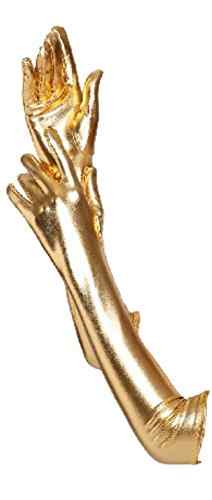 Finger Handschuhe ca. 44 cm lang Farbenwahl: Metallic Gold oder Silber One Size -