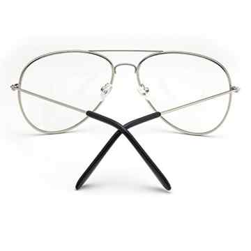 Forepin® Jahrgang Pilotflieger Brille Pilot Metallrahmen Sonnenbrille Klare Linse Gläser -