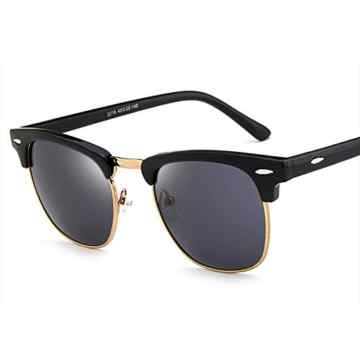 Forepin® Sonnenbrille mit Runden Gläsern mit Federscharnier Vintage Damen Herren -
