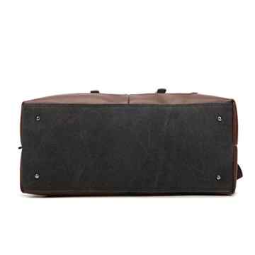 Fresion Multipurpose Vintage Segeltuch Canvas Leder Unisex Handgepäck Reisetasche Sporttasche für Reise am Wochenend Urlaub -