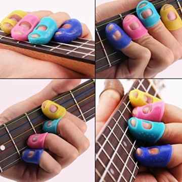 Gitarre Fingerspitze Protektoren 4PCS Fingerschutz für Ukulele Gitarre Zubehör Tefamore -
