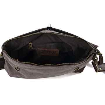Gootium 21003 Canvas Vintage Aktentasche Umhängetasche Handtaschen- 15 Zoll Laptoptasche -