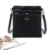 Gosear Frauen Damen PU Leder Mode Jahrgang Stil Schulter Tasche Bote Umhängetaschen Tasche mit Hohl Blume Muster Außen Schwarz -