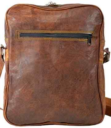 Gusti Leder nature „Andie“ Umhängetasche Laptoptasche 13″ Ledertasche 26 x 33 x 9 cm Vintage Braun M21 -