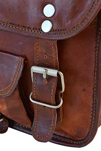 Gusti Leder nature „Emilia 7“ Handtasche Umhängetasche Lederhandtasche Tablettasche 7 Zoll Abendtasche Freizeittasche Schultertasche Partytasche Old School Ledertasche Vintage Damen Klein H3 -