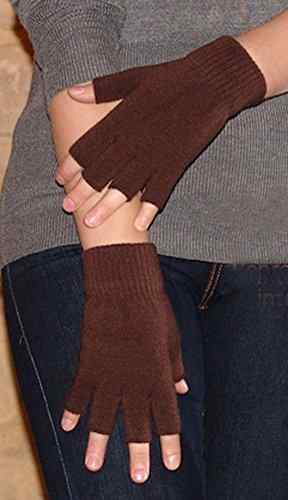 Halbfinger Handschuhe Einfarbig Dehnbar Sieben Farben Herren Damen Kinder -