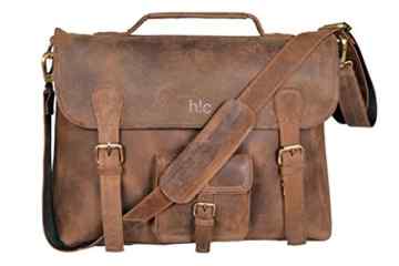 Handolederco . Vintage Leder -Laptop-Tasche 15 “ Messenger Handgemachte Aktentasche Umhängetasche Schultertasche Schultasche -