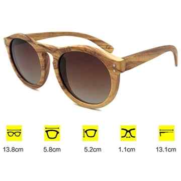 hibote Oval Convex Nose Zebra Holzerneen Polarisierte Glasses Men Damen -