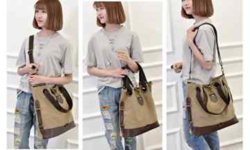 HongyuTing vintage Canvas Damen Schultertasche Handtasche Umhängetasche -