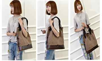 HongyuTing vintage Canvas Damen Schultertasche Handtasche Umhängetasche -