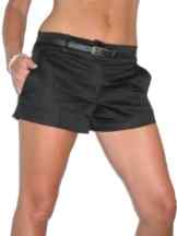 ICE (1219) Baumwollsatin Hosen Shorts mit Gürtel -