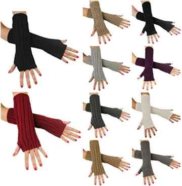 Immerschön Gestrickte Armstulpen zum Lagenlook, fingerlos, Damen Accessory -