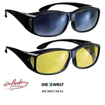 infactory Schärfer-Sehen-Set mit 2 Überziehbrillen „Day Vision“ & „Night Vision“