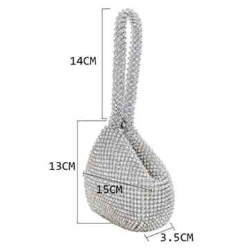 J&G dreieckige Rhinestone Strass Damen Unterarmtasche Abendhandtasche Party Tasche Hochzeit Handtasche -