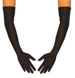 jowiha® Lange Satinhandschuhe in Schwarz Rot oder Weiß Einheitsgröße 53cm