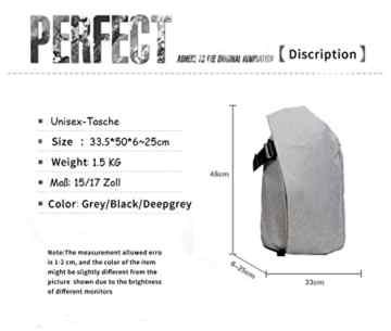 KALIDI 17 Zoll Notebooktasche Laptop-Tasche Rücksack Passend für bis zu 17 Zoll Laptops Dunkelgrau -
