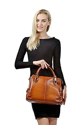 Kattee Damen echtes Leder Tote Beutel elegant große Schultertasche -