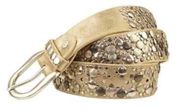 KENDT Design – Damen Nieten Gürtel im Vintage Style mit echtem Leder, Strass + Kristall Steinen / KDBS- 2 -