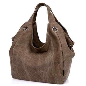 KISS GOLD Damen Schultertasche Canvas Totes Hobo Bag mit einfachem Stil -