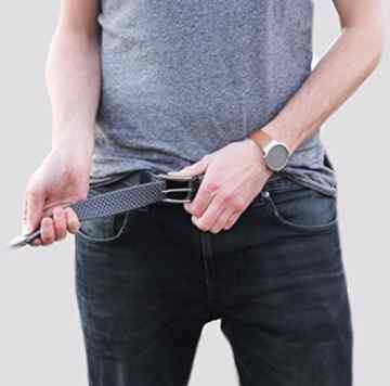 Komfortabel Elastische Geflochtener Stretch Gürtel – Stretchbelt – Stoffgürtel – Flecht mit pu Leder für Damen und Herren -