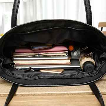 La Gracery Damen Nylon Tragetasche Handtasche SchulterTasche Shopper große Tote-Schwarz -