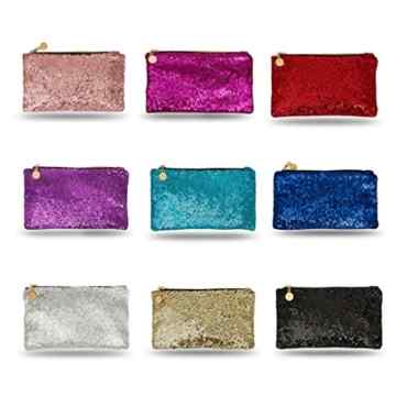Lady Donovan – Clutch – Edle Abendtasche für Damen und Mädchen – Portemonnaie mit Reißverschluß – ideal für die Party oder Hochzeit – glitzernd -