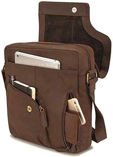 LEABAGS Amsterdam Umhängetasche aus echtem Büffel-Leder im Vintage Look -
