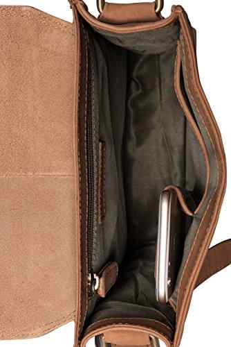 LEABAGS Dover Umhängetasche aus echtem Büffel-Leder im Vintage Look – Braun -