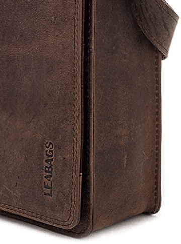 LEABAGS Dover Umhängetasche aus echtem Büffel-Leder im Vintage Look – Muskat -