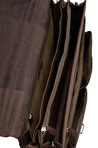 LEABAGS Miami Aktentasche aus echtem Büffel-Leder im Vintage Look -