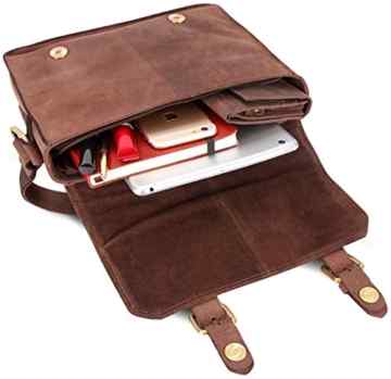 LEABAGS Wellington Messenger Bag aus echtem Büffel-Leder im Vintage Look -