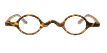 Lesebrille mit kleinen runden Gläsern demi braun -