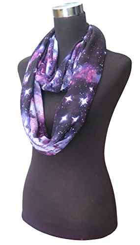 Lina & Lily Universum Galaxie Sterne Damen Loop Schlauchschal -