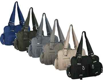 Meloo Modische Damenhandtasche Damen Stofftasche Handtasche Umhängetasche Schultertasche Reisetasche Beutel 39x24x12CM (Schwarz) -