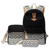 MingTai 3PCS Schulrucksack Canvas Rucksack Schulrucksäcke Damen Kinderrucksack Mädchen Schultaschen Rucksäcke Schultasche Teenager Kuriertaschen Handtasche Brieftasche -