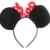 Minnie Mouse Kostümgeschäfte Ohren Haarband Schwarz mit Rot u. weiß Tupfen Satin Bogen -