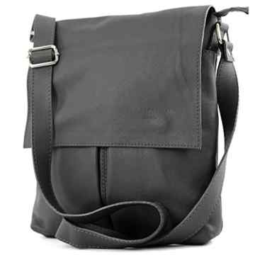 modamoda de – ital. Ledertasche Schultertasche Crossover Umhängetasche Nappaleder groß T75