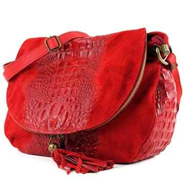 modamoda de – ital. Tasche Damentasche Handtasche Umhängetasche Schultertasche Ledertasche Wildleder/Kroko T68