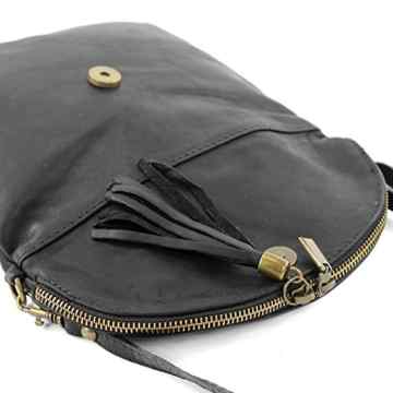 modamoda de – ital. Ledertasche Clutch Umhängetasche Unterarmtasche Klein Nappaleder T07 -