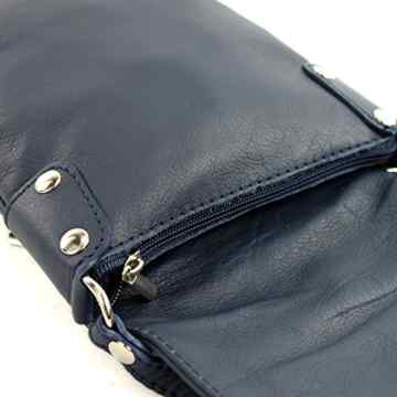 modamoda de – ital. Ledertasche Schultertasche Umhängetasche Citytasche klein Damen T34 -