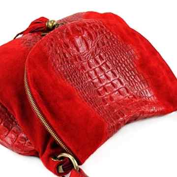 modamoda de – ital. Tasche Damentasche Handtasche Umhängetasche Schultertasche Ledertasche Wildleder/Kroko T68 -