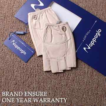 Nappaglo Damen Lederhandschuhe für fahren Halbfinger fingerlose Handschuhe für Fahren Outdoor Motorrad Radfahren Handschuhe -