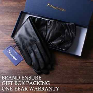 Nappaglo Damen Winter Lange Leder Handschuhe aus echtem Nappaleder Touchscreen Party Fausthandschuhe -