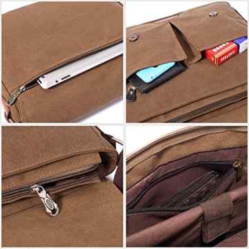 New design stylish Retro vintage mens canvas leather messenger bag -