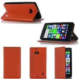 Nokia Lumia 930 4G Tasche Leder Style orange Hülle Cover mit Stand – Zubehör Etui smartphone 2014 Nokia 930 Windows Phone 8.1 Flip Case Schutzhülle (Handy tasche folio PU Leder, Orange) – Brand XEPTIO accessoires -