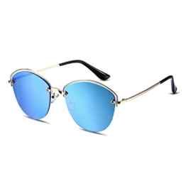 nykkola nykkola, halber Rahmen gehörnten Rand Sonnenbrille Fashion UV-Schutz Damen Cateye Brille Eyewear