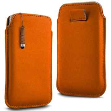 ORANGE Edel Erstklassige Qualität PU Leder PULL Flip Klapp Deckel TAB Tasche Schutzhülle Case Hülle Etui COVER Beutel & Hochempfindlich Mini Stylus Pen Eingabestift Für MOTOROLA RAZR I XT890 BY N4U Zubehör und Accessoires -