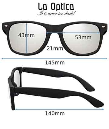 Original La Optica UV400 Unisex Sonnenbrille Wayfarer – Farben, Einzel-/Doppelpacks, Verspiegelt -
